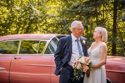 vintage 1957 cadillac at wedding